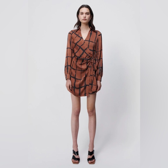 EUC : worn 1x : Jonathan Simkhai Sofia Shibori Charmeuse Dress :: soft clay - Picture 6 of 7